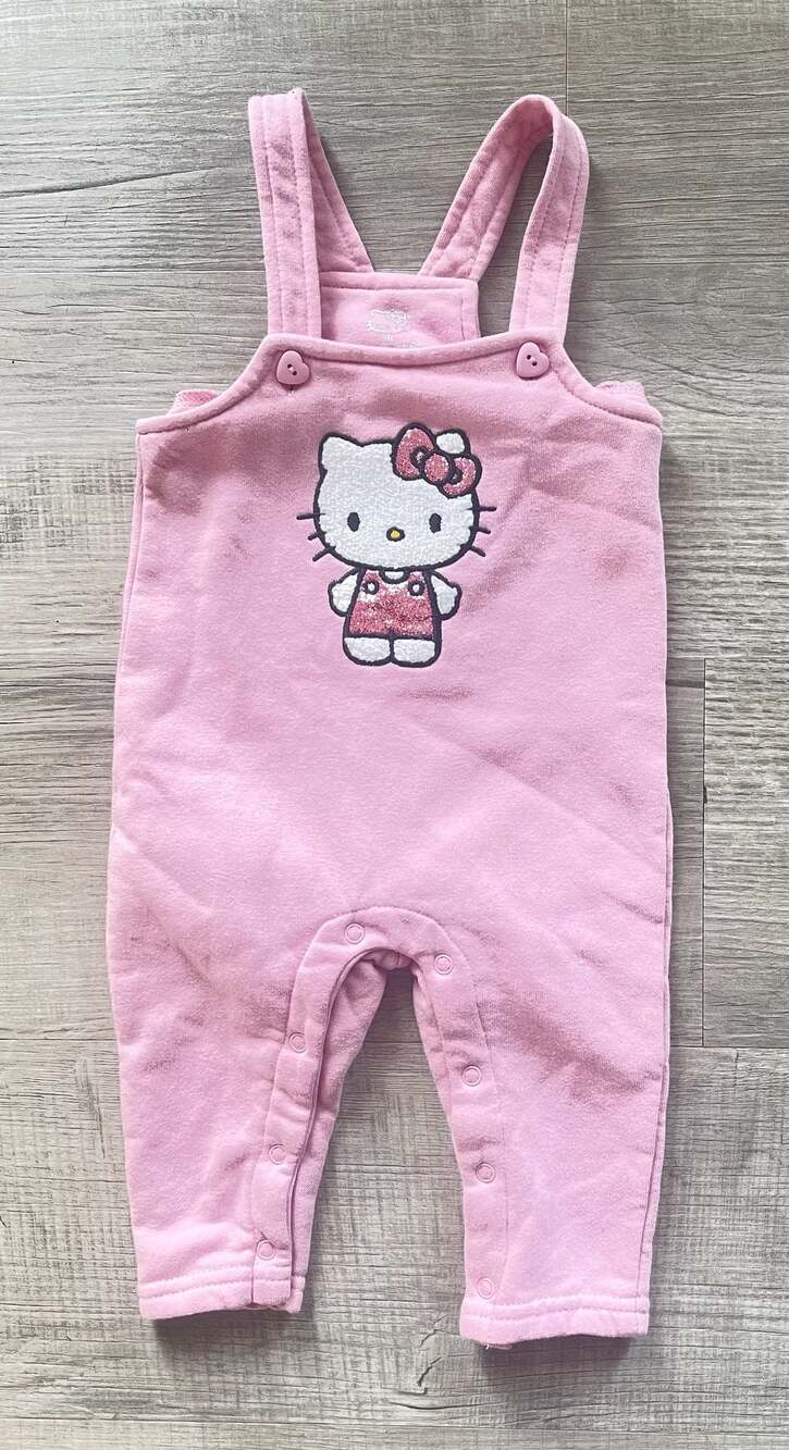Sanrio Hello Kitty Pink Fleece Hoodless One-Piece Overalls Romper 9M